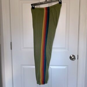 Aviator Nation 5-stripe sweatpants-Jungle Green-Women’s Large
